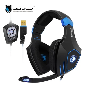 SADES Spellond Pro Bongiovi Acustica Gaming Headset Bas Profund Vibrații pentru Căști Microfon Omnidirectional