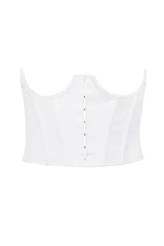Casa Alb &Negru de Bumbac Underbust Corset Alb Cinched Talie Cămașă Rochie Mini Lady Dress Shirt+centura 2 Bucati Set