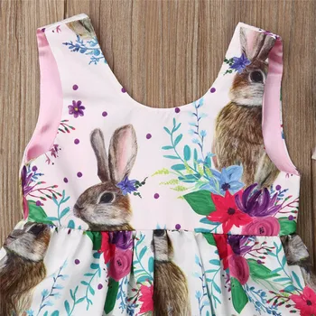 2019 Copilul Nou-Născut Copilul Fetelor De Paști Romper Bunny Ureche Pălărie Haine Costum Costum Drăguț Salopetă Fără Mâneci Salopeta