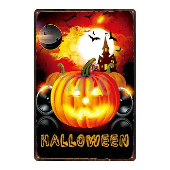 Merry Halloween dovleac Tin Semn Placă de Metal Vintage Decoratiuni Pentru Perete Acasă Bara de Artă Partid Decor 30X20CM DU-3124A