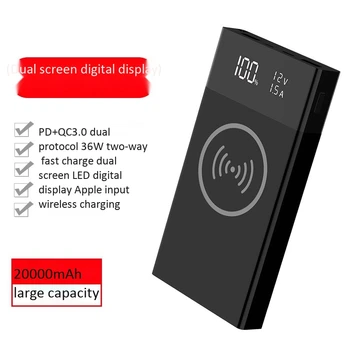 Banca de putere Cutie de Încărcare Wireless 6X18650 Bateria DIY Inteligent de Încărcare Încărcător Rapid cu Smart LED Negru