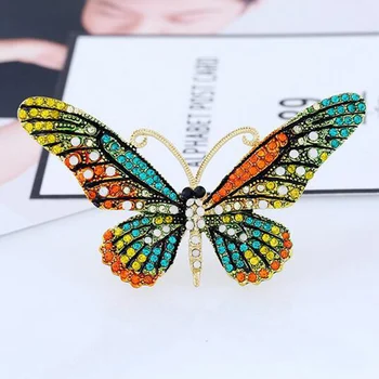 3D Stras ful Broșă Pin de Animale Drăguț Fluture în Formă de ful Ace pentru Rochii Paltoane Moda Bijuterii 4 s Ace