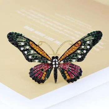 3D Stras ful Broșă Pin de Animale Drăguț Fluture în Formă de ful Ace pentru Rochii Paltoane Moda Bijuterii 4 s Ace