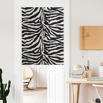 Zebra Geometrie Negru clasic, alb, Simplu, modern, Usa Cortina Lenjerie de Tapiserie Studiu Bedroom Home Decor Dormitor perdele Bucatarie