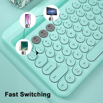 Bluetooth Wireless Tăcut Mini Gaming Keyboard Mouse Combo Magic Mouse Tastatura Kit Pentru iPad Telefon HP Laptop Huawei PC Gamer