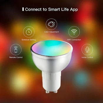 GU10 Becuri cu LED-uri WiFi Inteligent Bec 5W LED lumina Reflectoarelor Multicolore Lumini Estompat Lampa de Schimbare,WiFi lumina Reflectoarelor,Funcționează Cu Alexa,