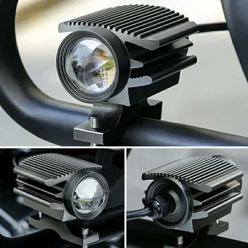 Universal 12W Super Luminoase Două-model de Motocicleta Faruri LED Mini Proiector Lentilă Masina de Conducere ATV-uri Foglight Auxiliare lumina Reflectoarelor