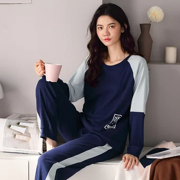 Fată Tânără Pijamale Seturi De Petrecere A Timpului Liber De Primavara Haine Cu Mâneci Lungi Femei Pijamale De Imprimare De Moda Pijama Lovely Îmbrăcăminte Acasă