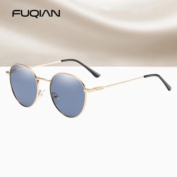 FUQIAN de Lux Rotund ochelari de Soare Polarizat Bărbați 2020 Moda Negru Ochelari de Soare pentru Femei Anti-orbire Conducere Ochelari De sex Masculin UV400