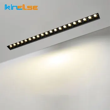 Fara rama Interioară corp de Iluminat Încastrat AC110-240V LED-uri de Bare Liniare Lampa Plafon de Aluminiu Lumina Fâșie Lungă Coridor Decor Dormitor 90Ra