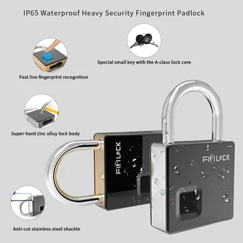 IP65 rezistent la apa de Securitate Anti-Furt Lacăt Inteligent Inteligen Tasta de Blocare de Amprente de Blocare a Ușii de Bagaje Caz de Blocare cu Cheie & Cablu