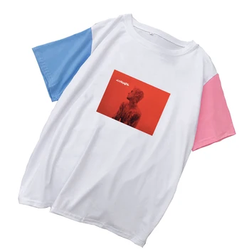 Justin Bieber Fotografie Print T Camasa Pentru Femei De Vară Mozaic Multicolor Din Bumbac Topuri Casual Harajuku Amuzant Femme T-Shirt Haine