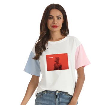 Justin Bieber Fotografie Print T Camasa Pentru Femei De Vară Mozaic Multicolor Din Bumbac Topuri Casual Harajuku Amuzant Femme T-Shirt Haine