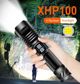 38000 lumeni XHP100 lanterna portabil USB super-puternic lanterna 28650 reîncărcabilă led waterpoor lumina xhp 90.2 lampa zoom