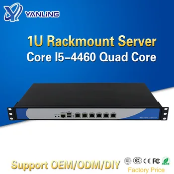 Yanling 1U Rack Firewall Cloud Computer Server de Rețea Intel i5 4460 Quad Core 6 Ian Aluminiu Caz Pfsense Suport Router 2*SFP