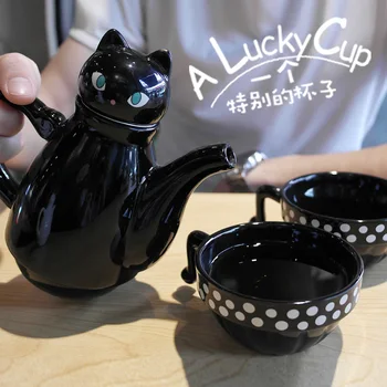 OUSSIRRO Ceainic Ceramic Ceașcă de ceai Set de Cat de Simplu Set de Ceai din Oțel Inoxidabil Filtru L2083