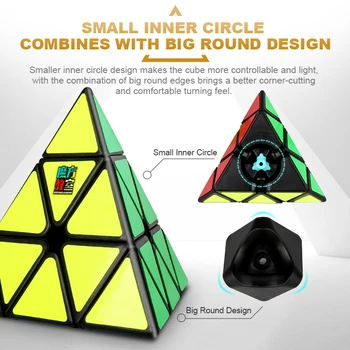 MoYu Cubaj Clasă Meilong 3x3x3 Piramida, Cub Stickerless Viteză Magie Cuburi Profesionale Puzzle Cuburi de Educație Jucării Pentru copii