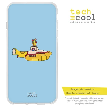FunnyTech®Stand caz de Silicon pentru Xiaomi redmi notă 8T l beatles-Yellow submarine fondul de Cer Albastru
