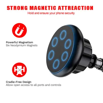 Universal Magnetic Masina cu Suport pentru Telefon Pentru iPhone 11 Pro Xs Max Telescopic cu ventuza Magnet Mașină de Montare Suport de Telefon Mobil Stand