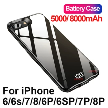 5000/8000mAH Baterie Telefon Caz Pentru iPhone 6 6s 7 8 Extern Portabil Încărcător de Baterie de Cazuri Pentru iPhone 6 6s 7 8 Plus 7Plus 8Plus