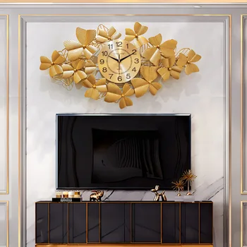 3D American Ceas de Perete Creative Frunze de Ginkgo Atmosfera de Moda Europene Ceas Camera de zi de Decorare Perete Decor Acasă