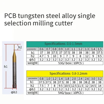 10buc/Set 0.6-3.175 mm PCB End Mill Set Flaut freze Router Pic de Putere Scule Pentru Lemn/Plastic, Metal-Gravura Carbură