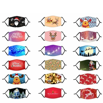 Decoratiuni de craciun pentru Casa Praf de Imprimare Față Respirabil Xmas Decor Moș crăciun masca pentru femei, copii și adulți