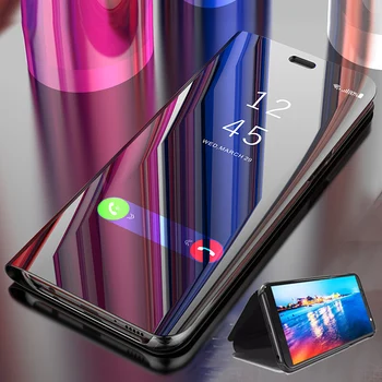 Smart View Oglinda Caz Telefon din Piele Pentru Huawei P8 P9 P10 P20 P30 P40 Pro Plus Lite Y5P Y6P Y7P Y8P Y9S Y9A Kickstand Flip Cover