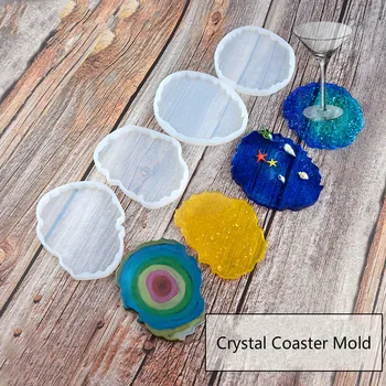 Cristal Coaster Mucegai Decor Acasă Ambarcațiunile De Rășină De Artă Agat Felie De Silicon Mucegai Rășină Clar Mucegai Face Propriile Coaster