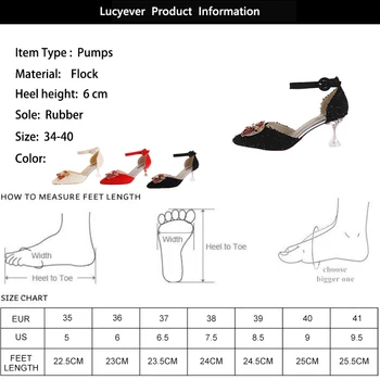 Lucyever Elegant Doamnelor Cristal Catarama A Subliniat Toe Pompe 2020 Primavara-Vara Sandale Cu Toc Femei Petrecerea De Nunta Pantofi De Femeie