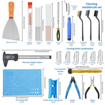 34/42 Buc Imprimare 3D Tool Kit-ul Include Debavurați Instrument, Curățarea și Îndepărtarea Instrument cu Sac de Depozitare DIY Printer Demontare Tool
