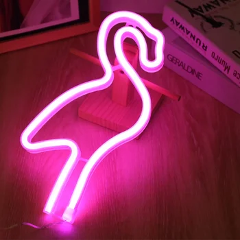 LED Flamingo Neon Lumina de Perete de Artă Vizuală Decor Decor de perete de Lumină Lampă pentru Camera Copiilor Bar Acasă Decor Lumini