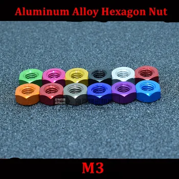 20buc M3 Nuci Aliaj de Aluminiu Hexagon Nuts anodizat Multi-Culoare DIN934 piuliță Hexagonală