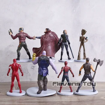 Marvel Avengers Infinity War Figurine Jucarii 8pcs/set Thanos Thor, Spiderman, Iron Man Stele Domnul Văduva Neagră Doctor Ciudat