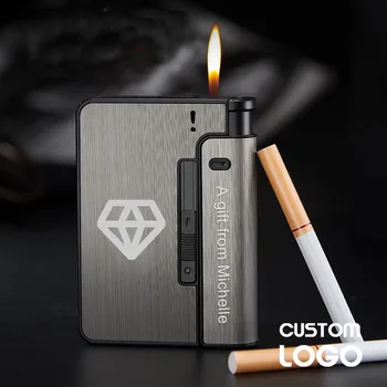 Laser grava tabachera Personalizate Automată Pop-up Țigări Cutie de Tutun de Țigări de Stocare Bărbați Nefumători Caz Cadou Frumos
