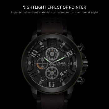 SMAEL Noi afaceri ceas barbati Automatic Data și indicator Luminos ceas Masculin rezistent la apa SL-9083watch brand de top relogio masculino
