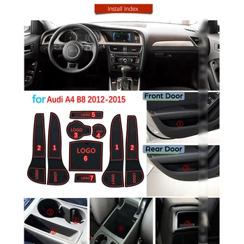 Pentru Audi A4 B8 2012 2013 A4 8K RS4 S4 S line RS 4 Anti-Alunecare de Cauciuc Poarta Slot Cupa Mat Coaster Accesorii Autocolante Auto