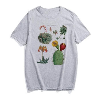 Original Planta Cactus T-shirt Femei Estetice Harajuku Epocă Kawaii Bumbac Plus Dimensiune Scurt Maneca Tee Cămașă Femme Streetwear