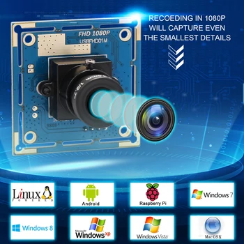 60fps 2megapixel CMOS, 1080p OV2710 cu 2,1 mm lentila full hd MJPEG de înaltă viteză, Mini CCTV aparat de Fotografiat USB Module Android /Linux/Windows