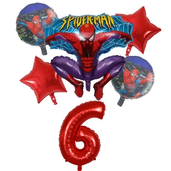 6pcs Paianjen Desene animate omul Baloane Folie 1 2 3 4 5 6 7st Super-Erou Petrecere Decoratiuni 30inch Numărul de Balon Stele Jucarii Copii