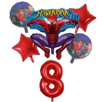 6pcs Paianjen Desene animate omul Baloane Folie 1 2 3 4 5 6 7st Super-Erou Petrecere Decoratiuni 30inch Numărul de Balon Stele Jucarii Copii