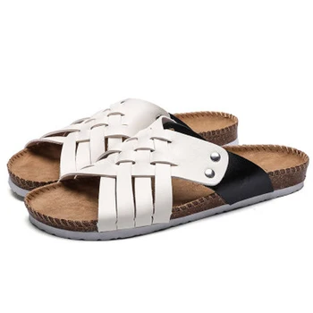 PU Bărbați Moda de Vara Pantofi de Plaja Țesute Curea Sandale Casual Plută Non-alunecare Pereche de Sandale și Papuci de Femei Papuci de Toamnă