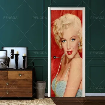 Imagini de fundal de Renovare Marilyn Monroe Auto-Adeziv 3D DIY din PVC Autocolante Ușa Impermeabil Decor Acasă Decal Imprimare de Artă