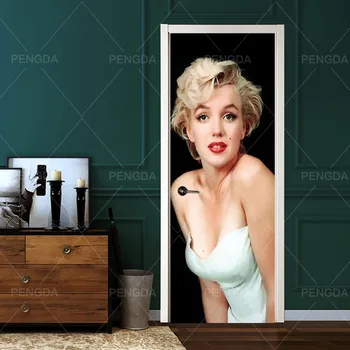 Imagini de fundal de Renovare Marilyn Monroe Auto-Adeziv 3D DIY din PVC Autocolante Ușa Impermeabil Decor Acasă Decal Imprimare de Artă