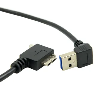 Chenyang Șuruburile de Blocare Panou de Cablu de pe Direcția în Unghi de 90 de Grade USB 3.0 a Plug-Micro B-Plug Dreapta în Unghi de 0,4 m