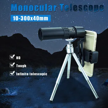 2020 Puternic Monocular Binoclu Cu Trepied Portabil 4K 10-300X40mm Super Telephoto Zoom Telescop Monocular Pentru Camping