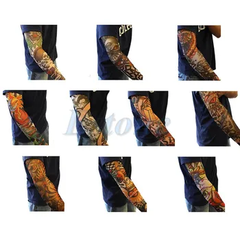 10 Buc 1 Lot Nou de Nailon Elastic Fals Tatuaj Temporar Bratul Soare de Protecție Tatuaj de Imprimare Încălzit de Braț pentru Barbati Femei