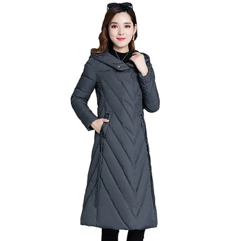 2020 Nouă Femei X-Long Parka de Iarnă în Jos Jacheta cu Gluga Slim Cald Gros Strat de Bumbac Femei Plus Dimensiune 5XL Palton chaqueta mujer
