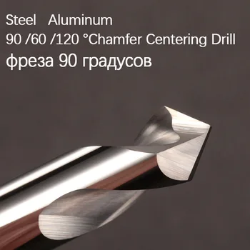 Freze de Teșire Endmill Aliaj de Acoperire Tungsten din Oțel Instrument Cnc HRC55 Aluminiu Punct de Centrare Burghiu Carbura de Șanfrenare Prea