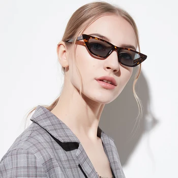 2018 Mic Ochi de Pisica Drăguț Sexy Retro ochelari de Soare pentru Femei Brand Design Mic Leopard Negru Vintage Ieftine Ochelari de Soare oculos 5123 R